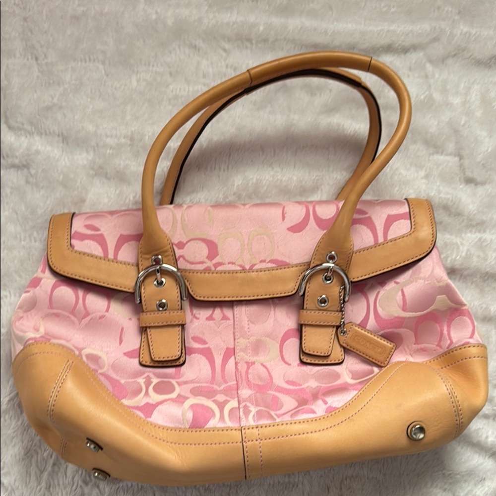 Coach designer Pink and Tan Women's Bag purse